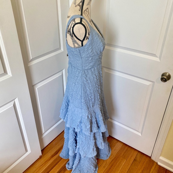 VICI Collection Tiered Cottagecore Long Maxi Dress Size Med Chambray Blue Boho - Picture 7 of 9